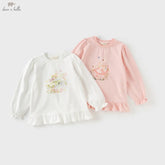 Baby Girl Cotton Tee – Cartoon Print